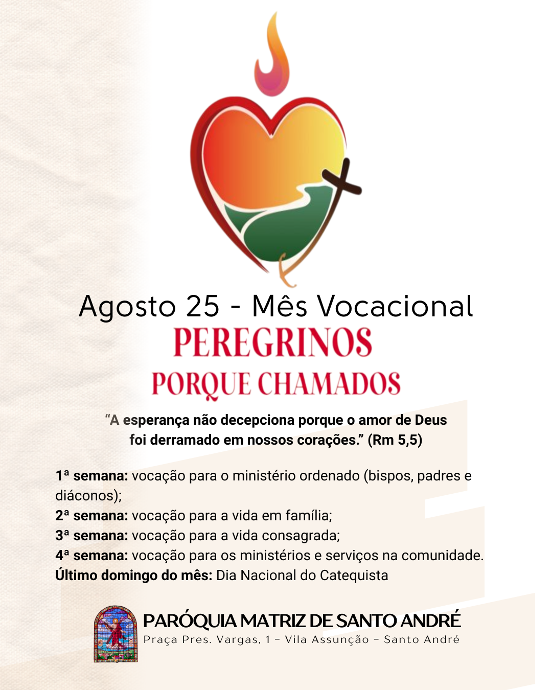 Agosto, mês das vocações
