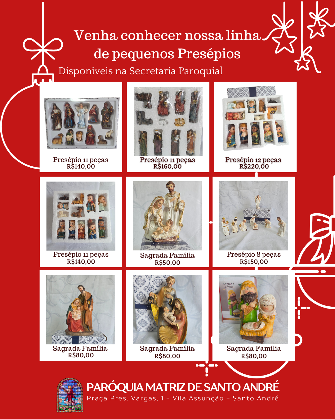 Presépios disponíveis na Secretaria Paroquial
